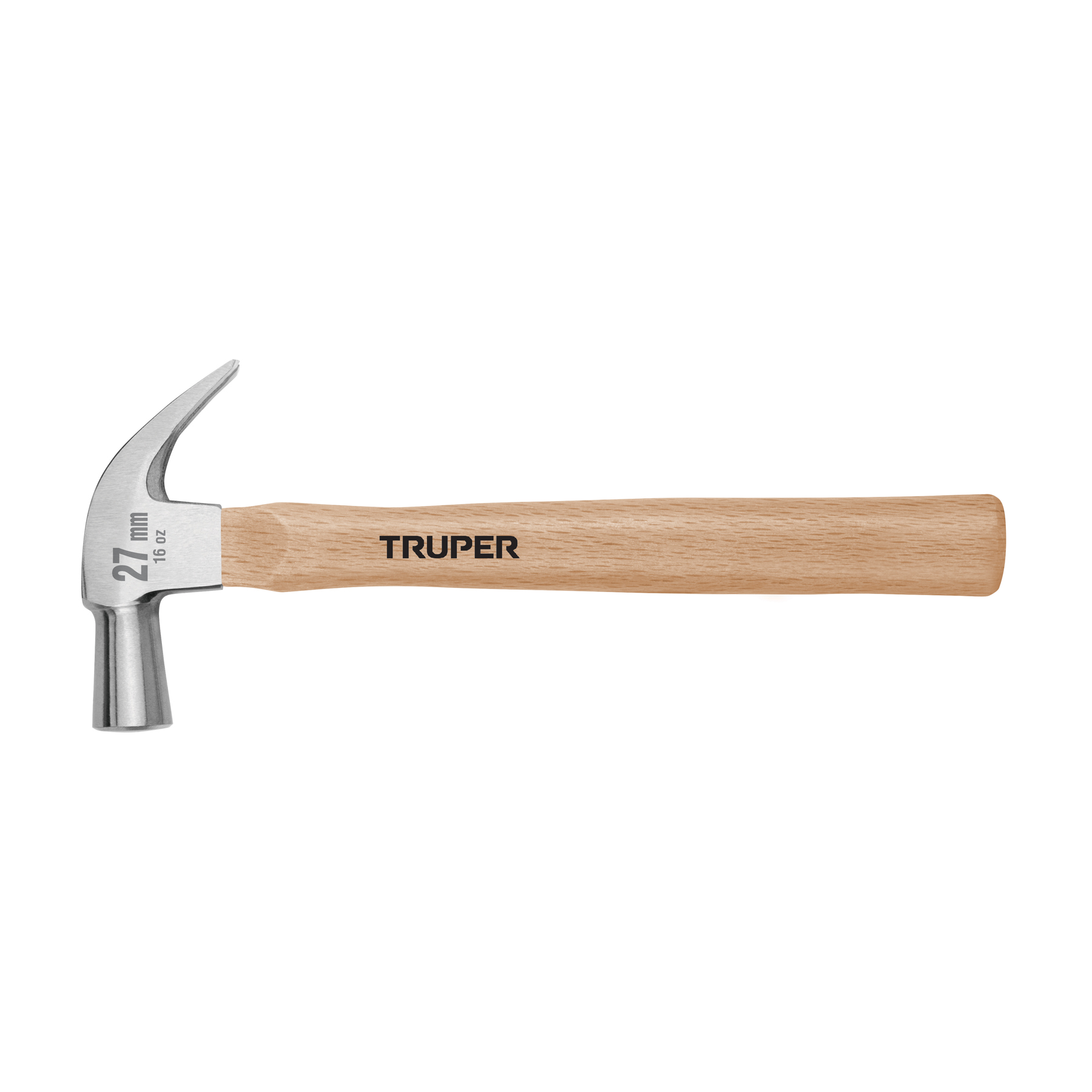 Martillo tubular pulido, uña curva, 16 oz