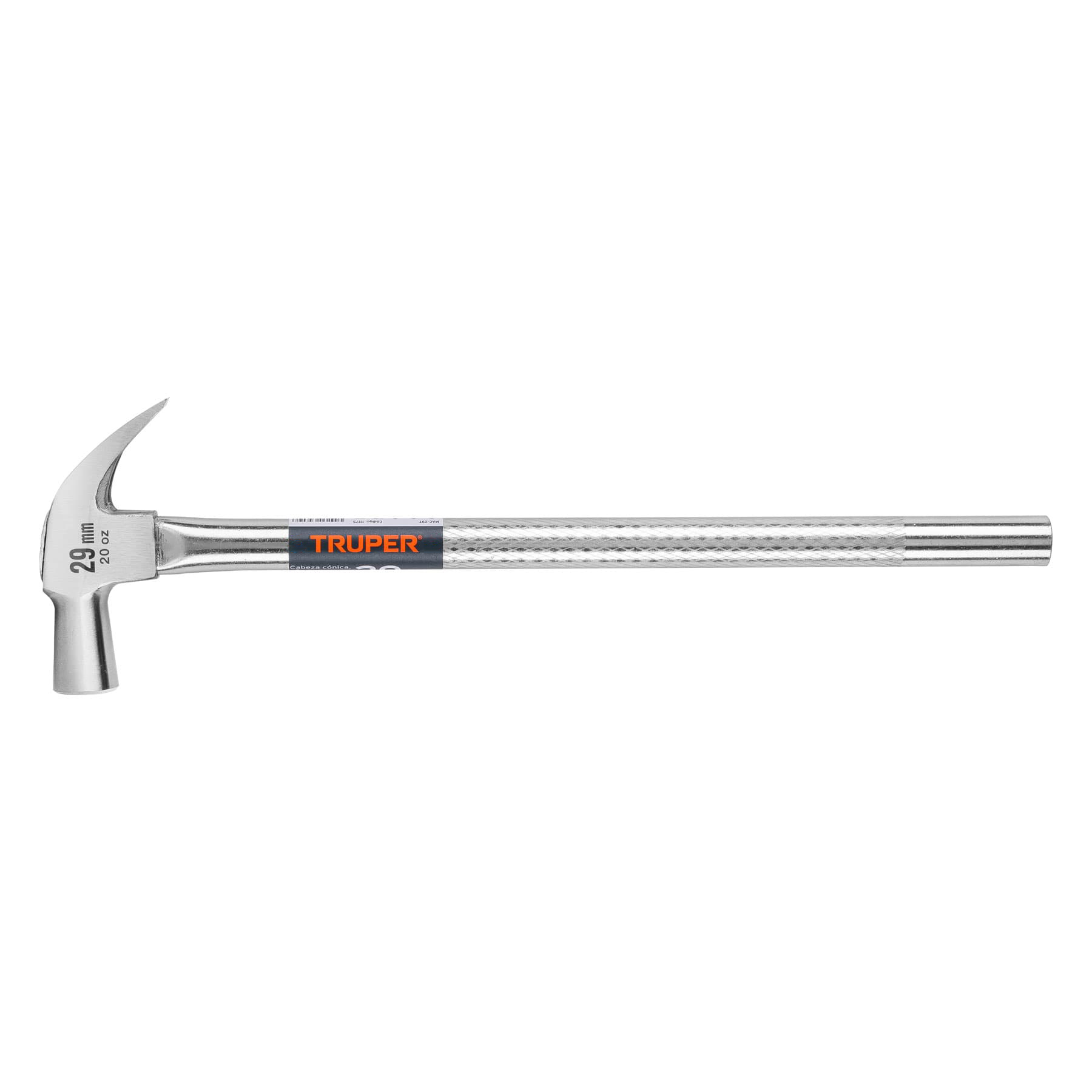 Martillo tubular pulido, uña curva, 16 oz