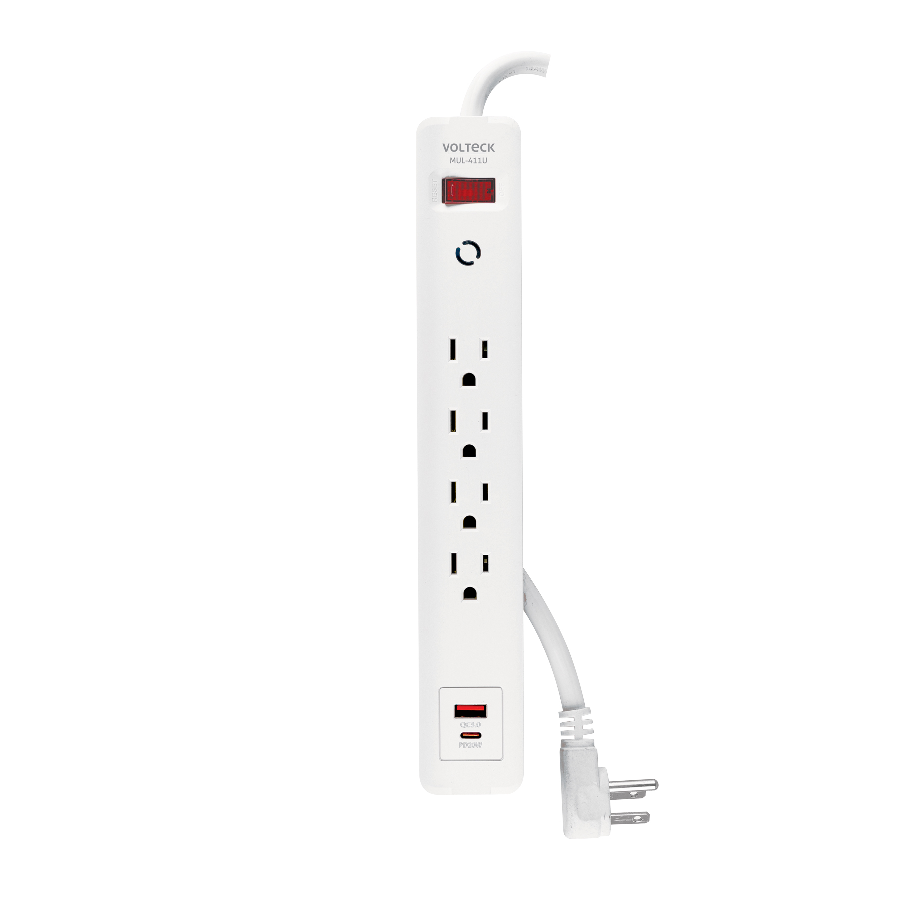 Multicontactos con supresor de picos, puertos USB tipo A y C carga rápida