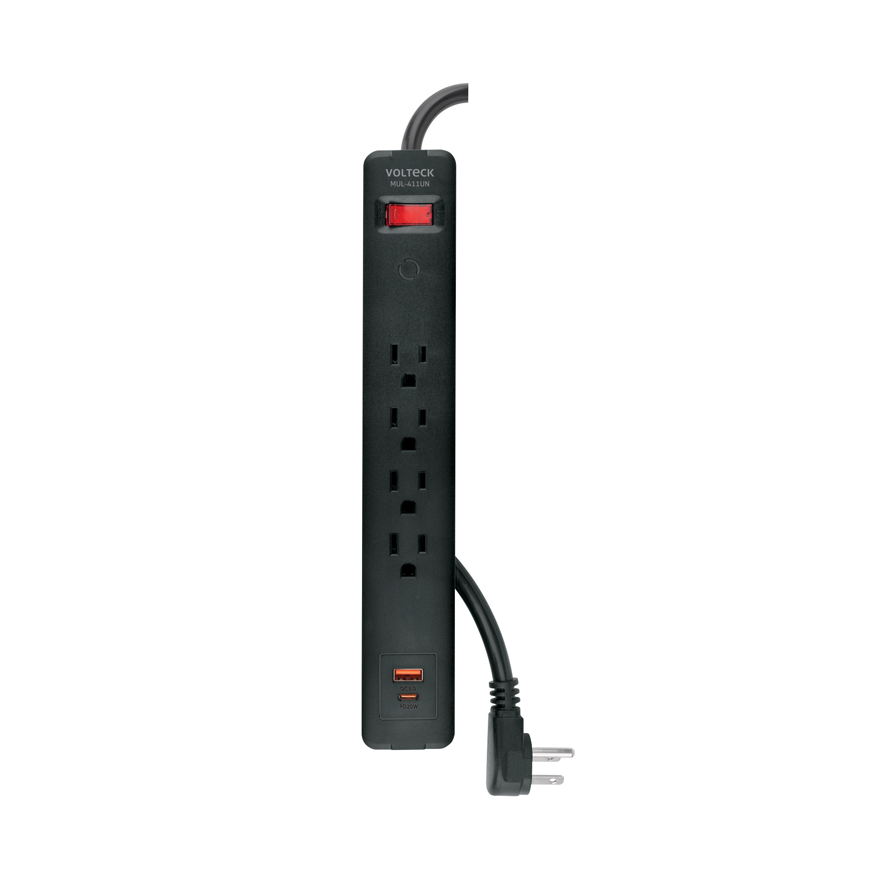 Multicontactos con supresor de picos, puertos USB tipo A y C carga rápida