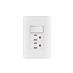 1 Interruptor sencillo y 2 contactos 2 polos + tierra