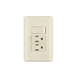 1 Interruptor sencillo y 2 contactos 2 polos + tierra