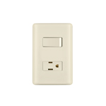 1 Interruptor sencillo y 1 contacto 2 polos + tierra